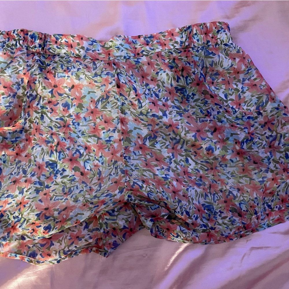 VILA Floral Blouse - Pink and Blue